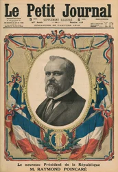 Nowy prezydent Republiki Francuskiej, Raymond Poincare, ilustracja na okładce z „Le Petit Journal”, dodatek illustre, 26 stycznia 1913